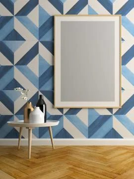 Interior modern design room 3D illustration Stock Illustration