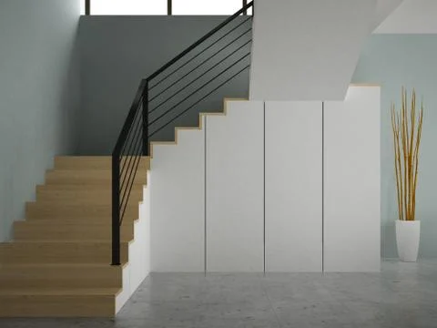 Interior modern design room 3D illustration Stock Illustration
