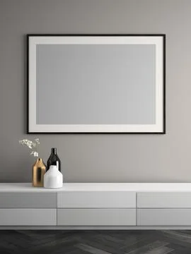 Interior modern design room 3D illustration Stock Illustration