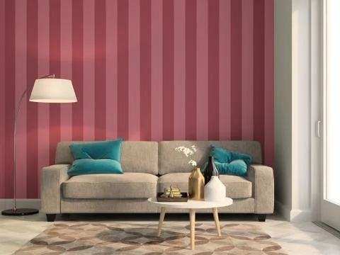 Interior modern design room 3D illustration Stock Illustration