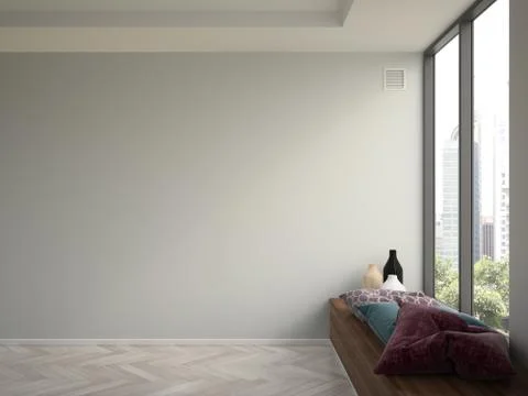 Interior modern design room 3D illustration Stock Illustration