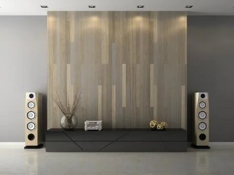 Interior of modern design room 3D rendering Stock Illustration