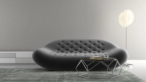Interior of modern design room 3D rendering Ilustração Stock
