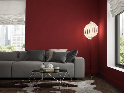 Interior of modern design room 3D rendering Stock Illustration