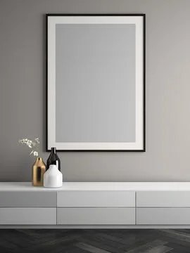 Interior modern design room 3D illustration Stock Illustration