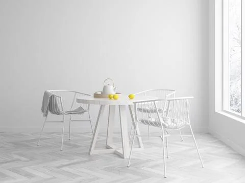 Interior modern design room 3D illustration Stock Illustration