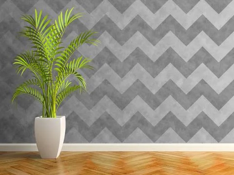 Interior modern design room 3D illustration Stock Photos
