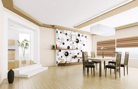 Interior of modern dining room Stock Illustration