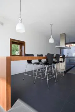 Interior of modern dining room Stock Photos