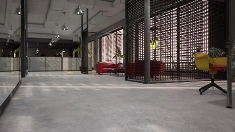 Interior of modern empty office building Ilustración de archivo