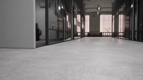 Interior of modern empty office building Ilustración de archivo