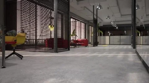 Interior of modern empty office building Ilustración de archivo