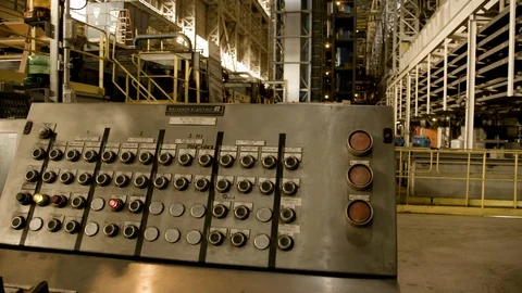 Interior Modern Factory - Control Panel -Static Stock Footage 89944394