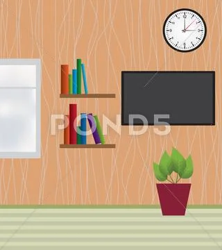 Interior of modern flat Stock Illustration