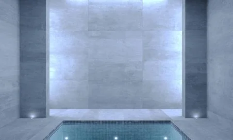 Interior of a modern gray concrete pool Stock Illustration