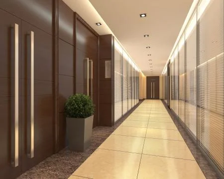 Interior Modern Hotel Corridor 3D Illustration Illustrazione stock