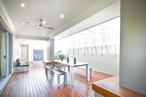 Interior of a modern kitchen and dining room Stock Photos