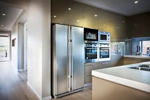 Interior of a modern kitchen and dining room Stock Photos