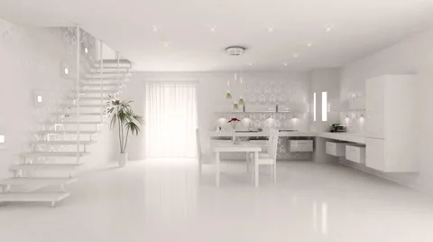 Interior of modern kitchen animation Stock Footage 31280370
