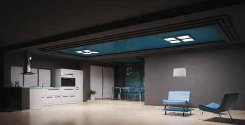 Interior of modern kitchen Stock Illustration