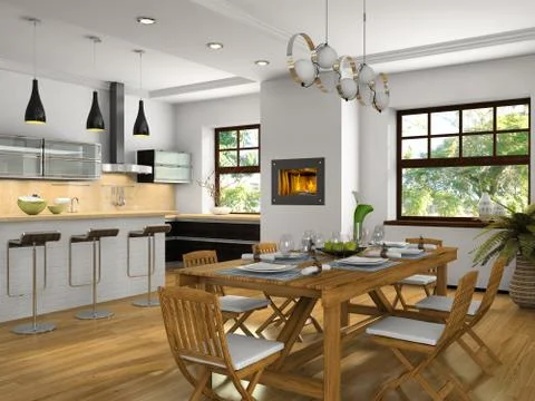 Interior of the modern kitchen Stock Illustration