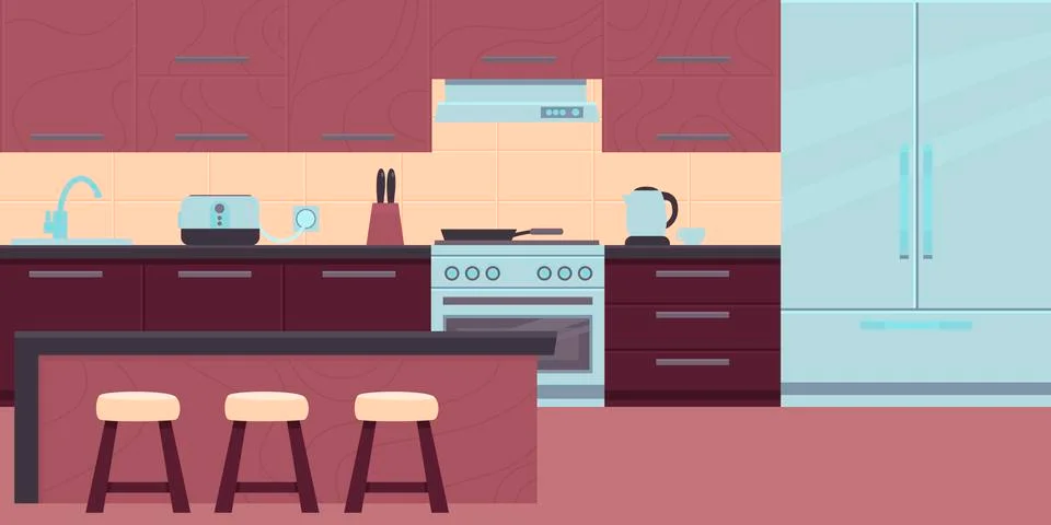 Interior Modern kitchen Stock Illustration