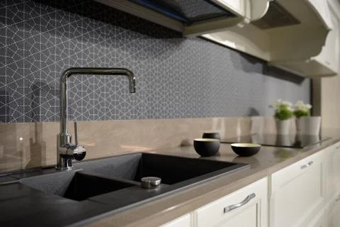 Interior of a modern kitchen. Stock Photos