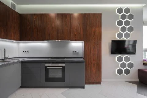 Interior of a modern kitchen Stock Photos
