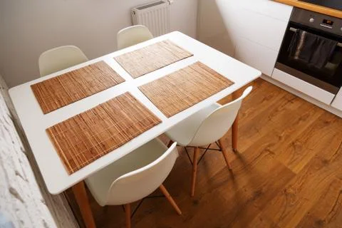The interior of modern kitchen in the style of minimalism. Stock Photos