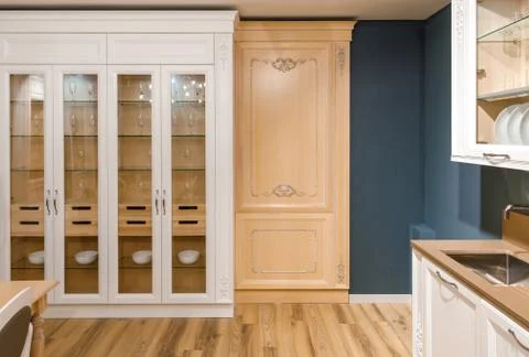 Interior of modern kitchen with stylish design 스톡 사진