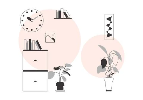 Interior in modern linear style. background for presentations, posters and .. Stock Illustration