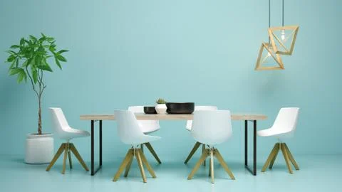 Interior of modern living room 3D rendering Stock Illustration