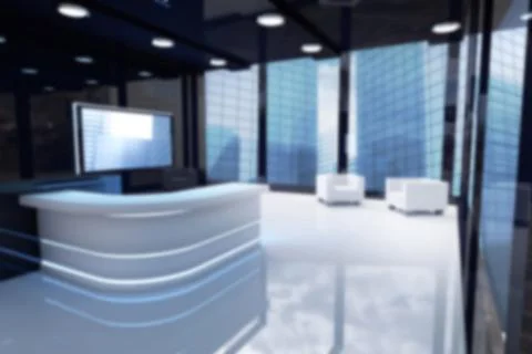 Interior of modern lobby with reception counter Ilustración de archivo