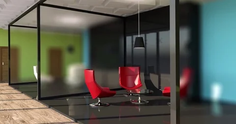 Interior of the modern office in the highlands. 3d rendering. Stock Footage 74276964