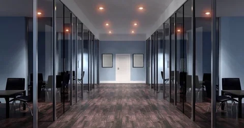 Interior of the modern office in the highlands. 3d rendering. Stock Footage 74278179