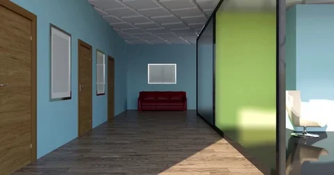 Interior of the modern office in the highlands. 3d rendering. Video stock 74278183