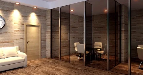 Interior of the modern office in the highlands. 3d rendering. Stock Footage 74278226