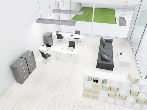 Interior of modern office, workplace Stock Illustration