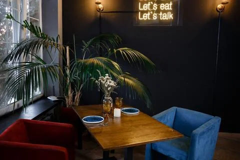 Interior of modern room with comfortable workplace Stock Photos