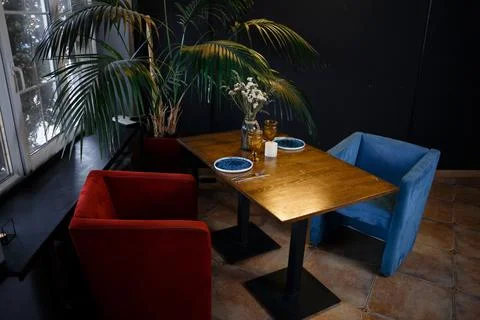 Interior of modern room with comfortable workplace 스톡 사진