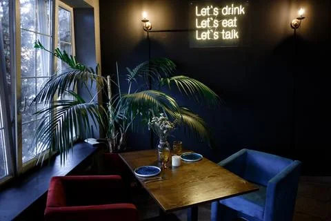 Interior of modern room with comfortable workplace Stock Photos