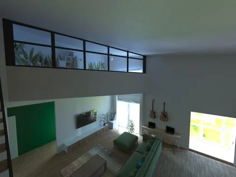Interior of a modern two-level apartment in the Scandinavian style. spacious Stock Photos
