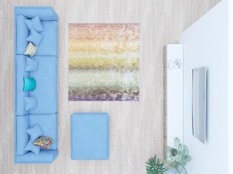 Interior of a modern two-level apartment in the Scandinavian style. spacious Stock Photos
