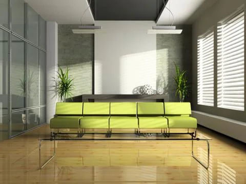 Interior of the modern waiting-room Stock Illustration