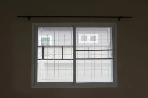 Interior Modern window dark tone Stock Photos
