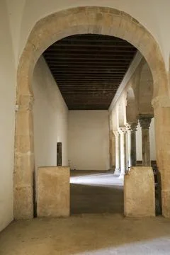 Interior of The Monastery of San Miguel de Escalada, Castile and Leon Stock Photos