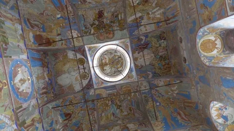 The interior of the monastery, view from below Stock Footage 80861578