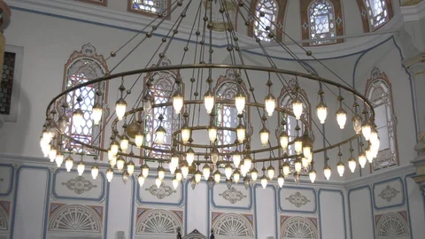 Interior Mosque Details Stock Footage 95545294