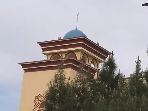 Interior of a mosque with exterior Stock-Fotos