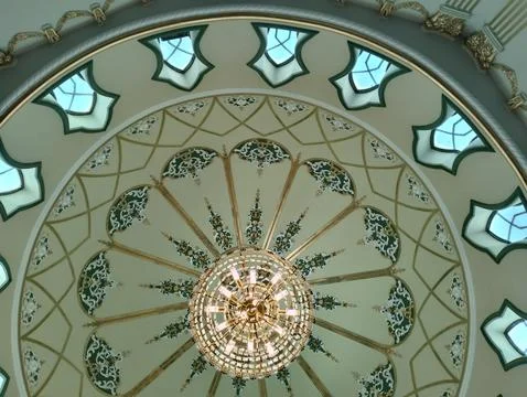 Interior of a mosque with exterior 스톡 사진
